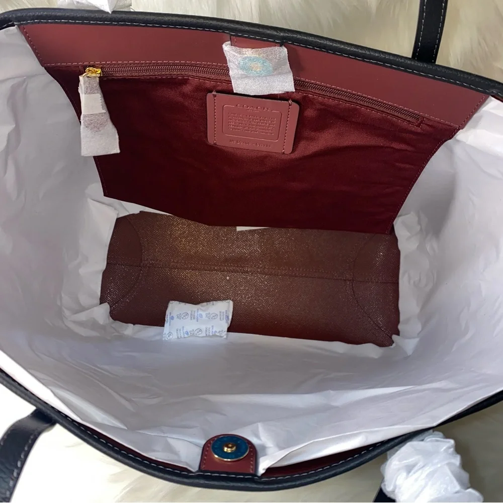 Coach 🖤 leather Tote bag New - Picture 6 of 13